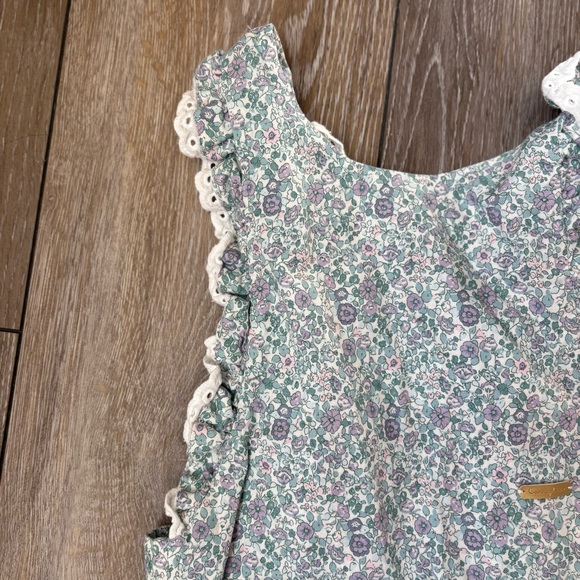 Charming Coniglio Floral Kids Jumpsuit with Ruffle Straps - Picture 3 of 4